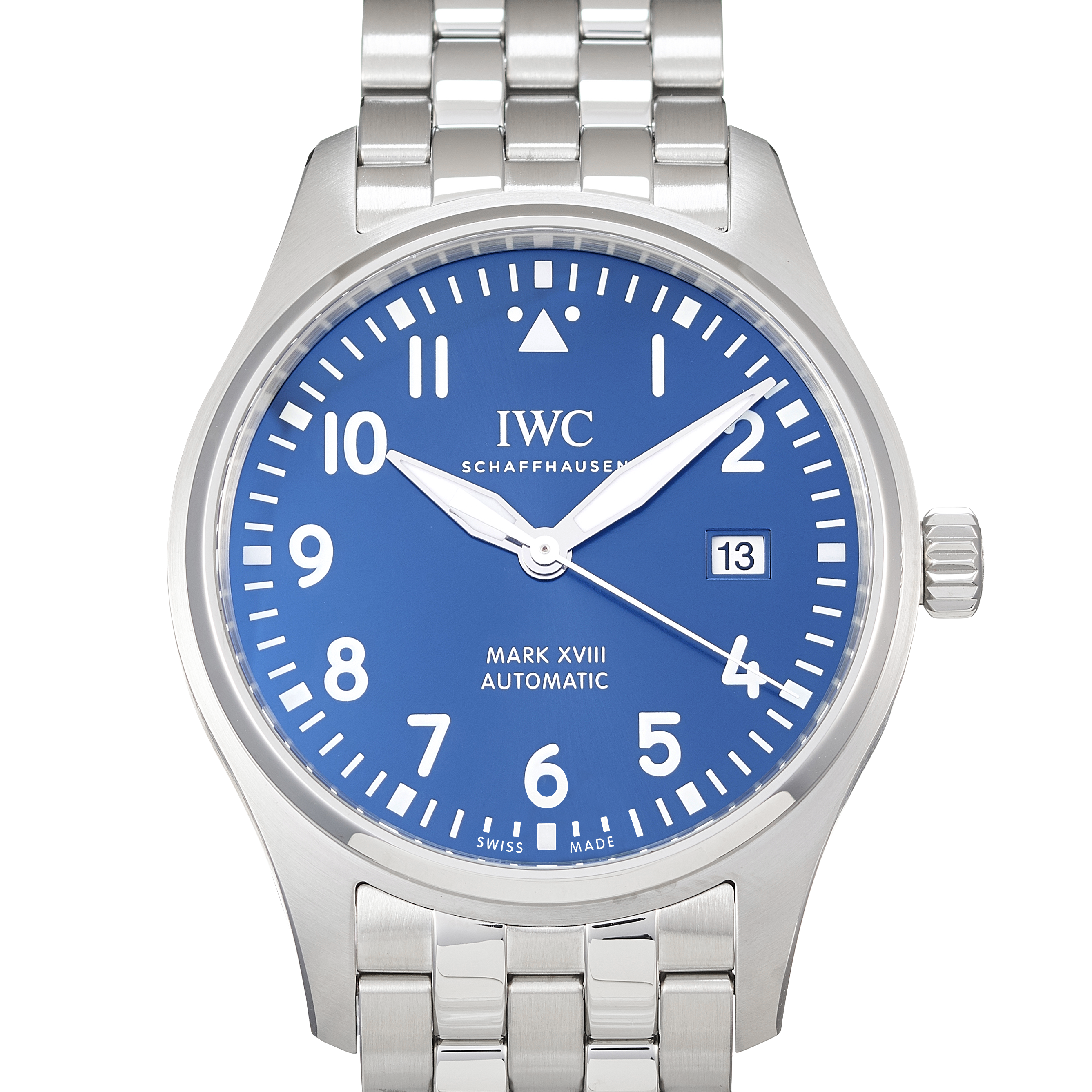 iwc blue dial pilot