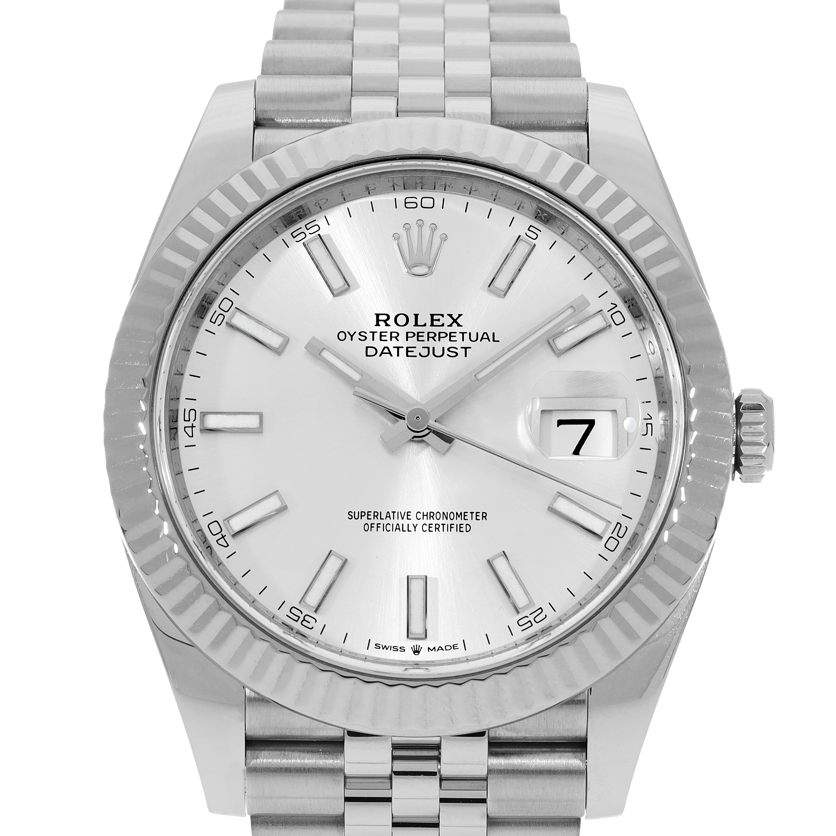 ゆゆ Rolex 126334 Datejust 41mm, W/G Fluted Bezel, Grey Dia Dial