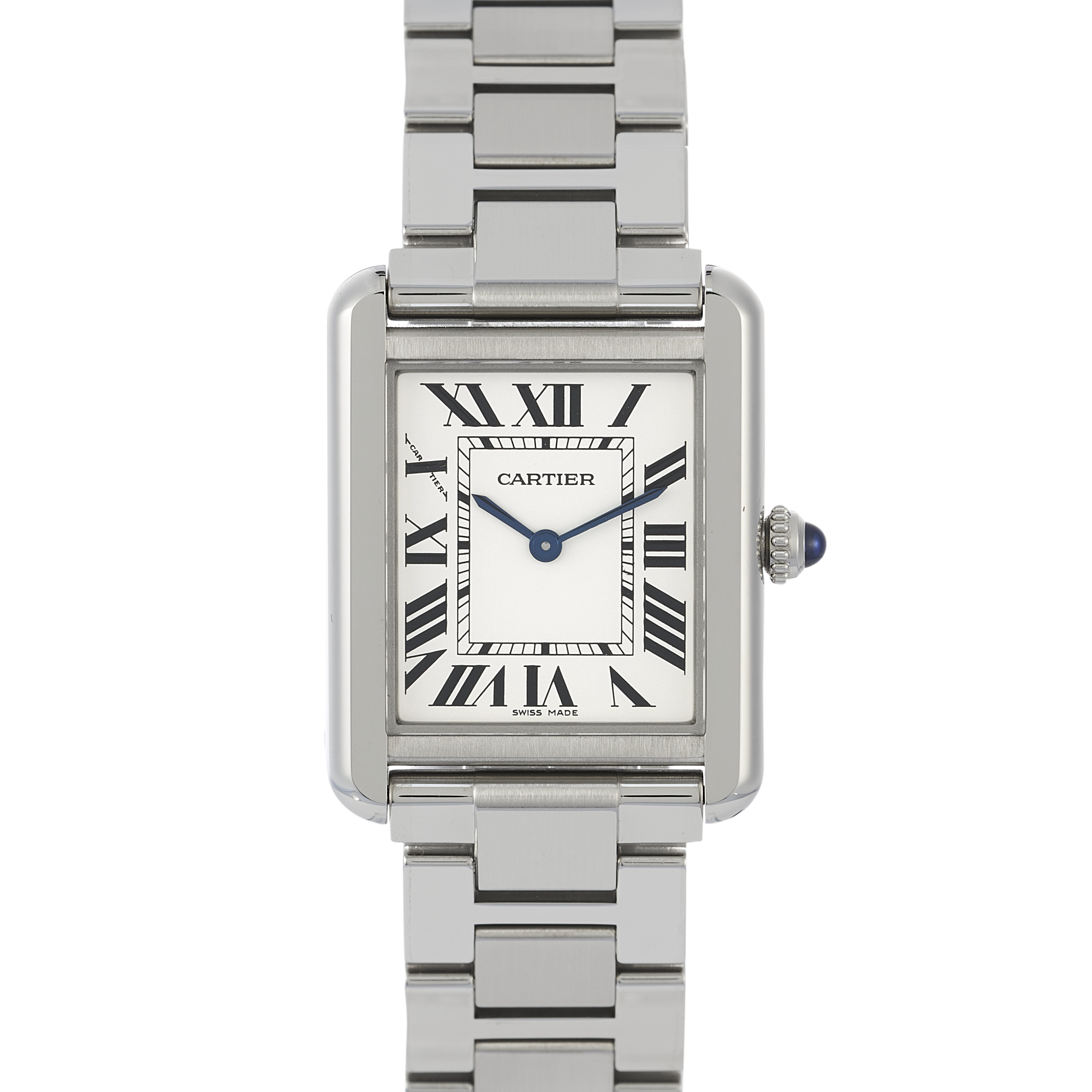 cartier steel french tank ladies watch
