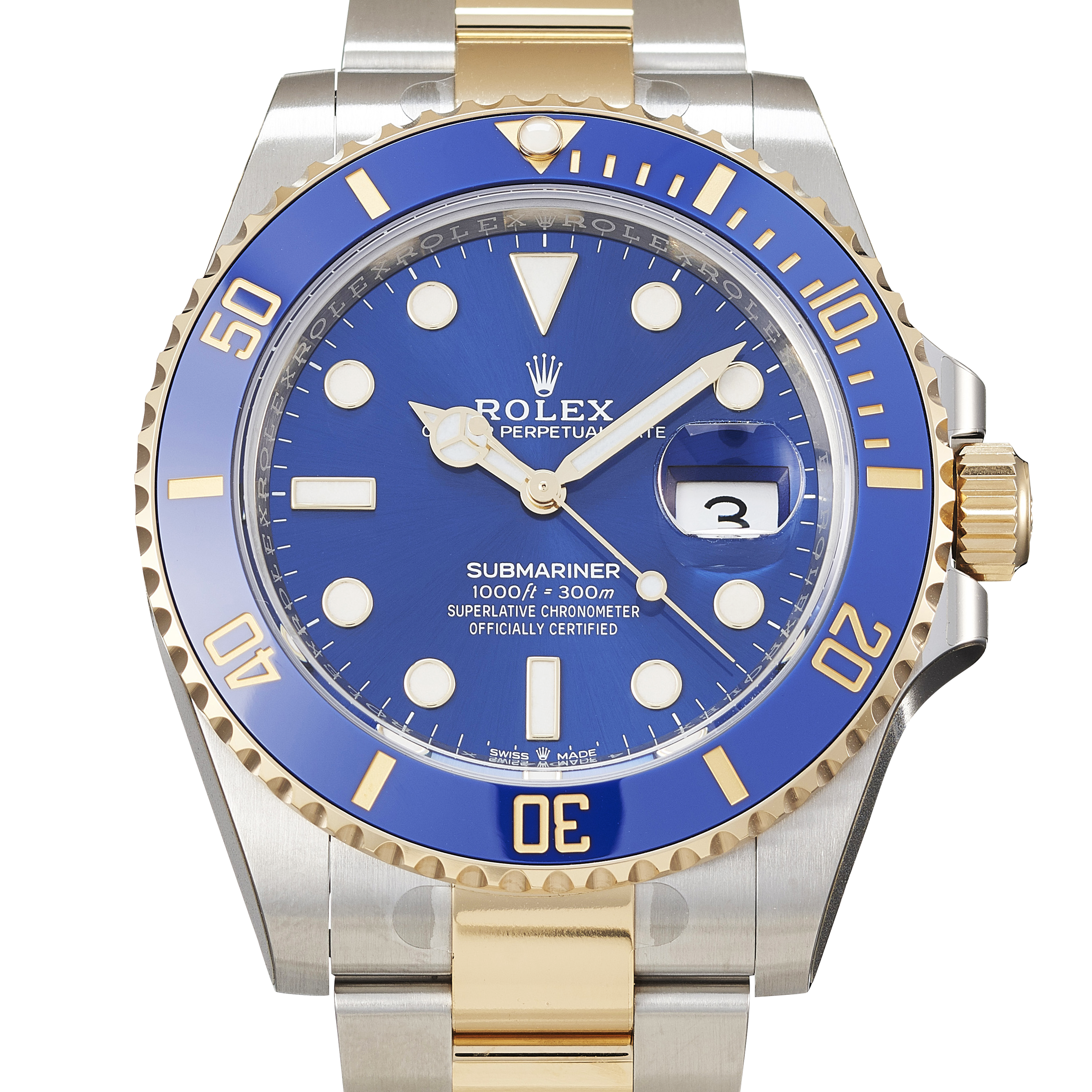 Submariner Date pre-owned 41 мм. Rolex Submariner 1000ft 300m. Rolex 126613lb. Rolex Blue Marine.