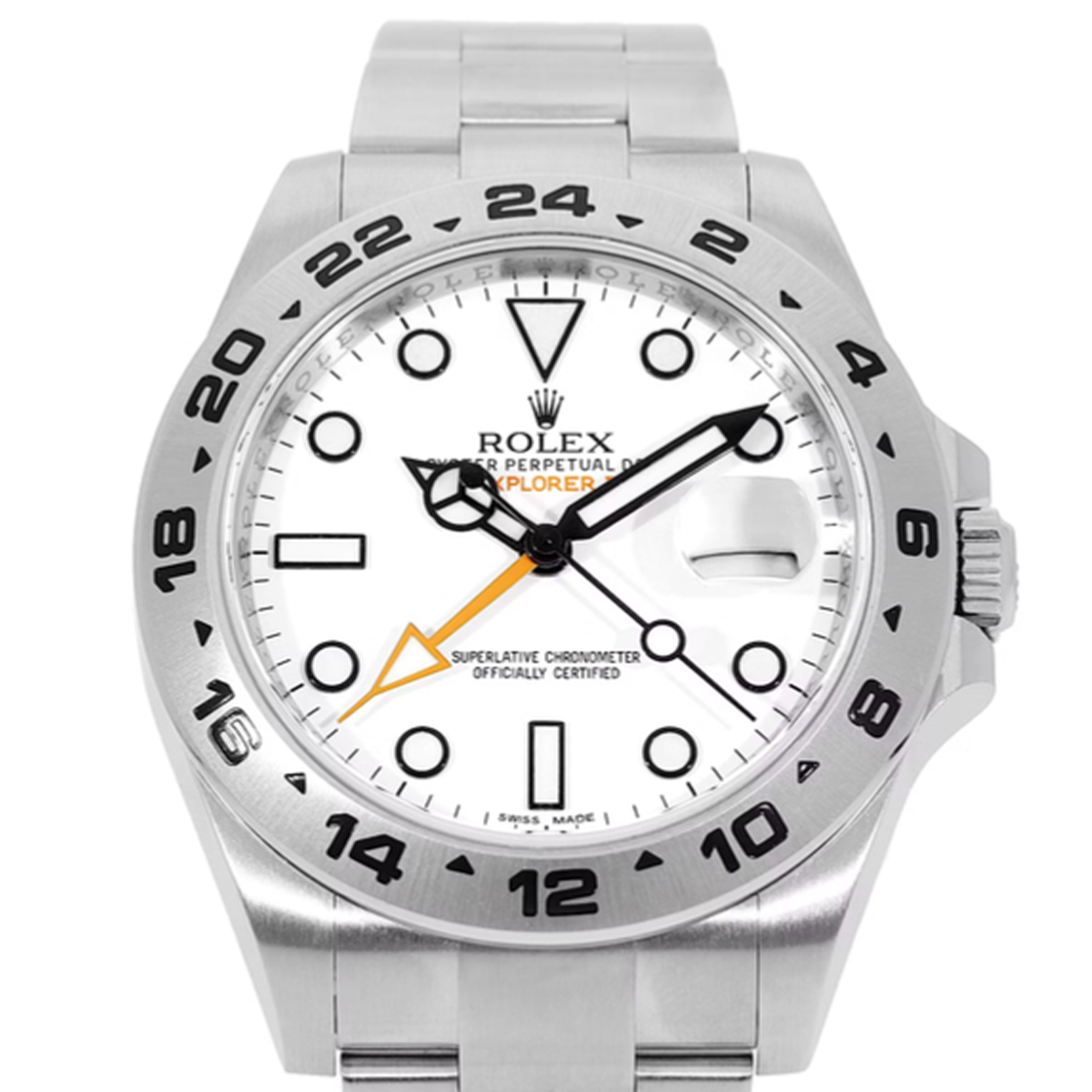 〇純正 ROLEX 2駒 14000 15200 67480 SS FZ8612 Authentic ROLEX Explorer II 16570 SS Automatic Serial Info:D