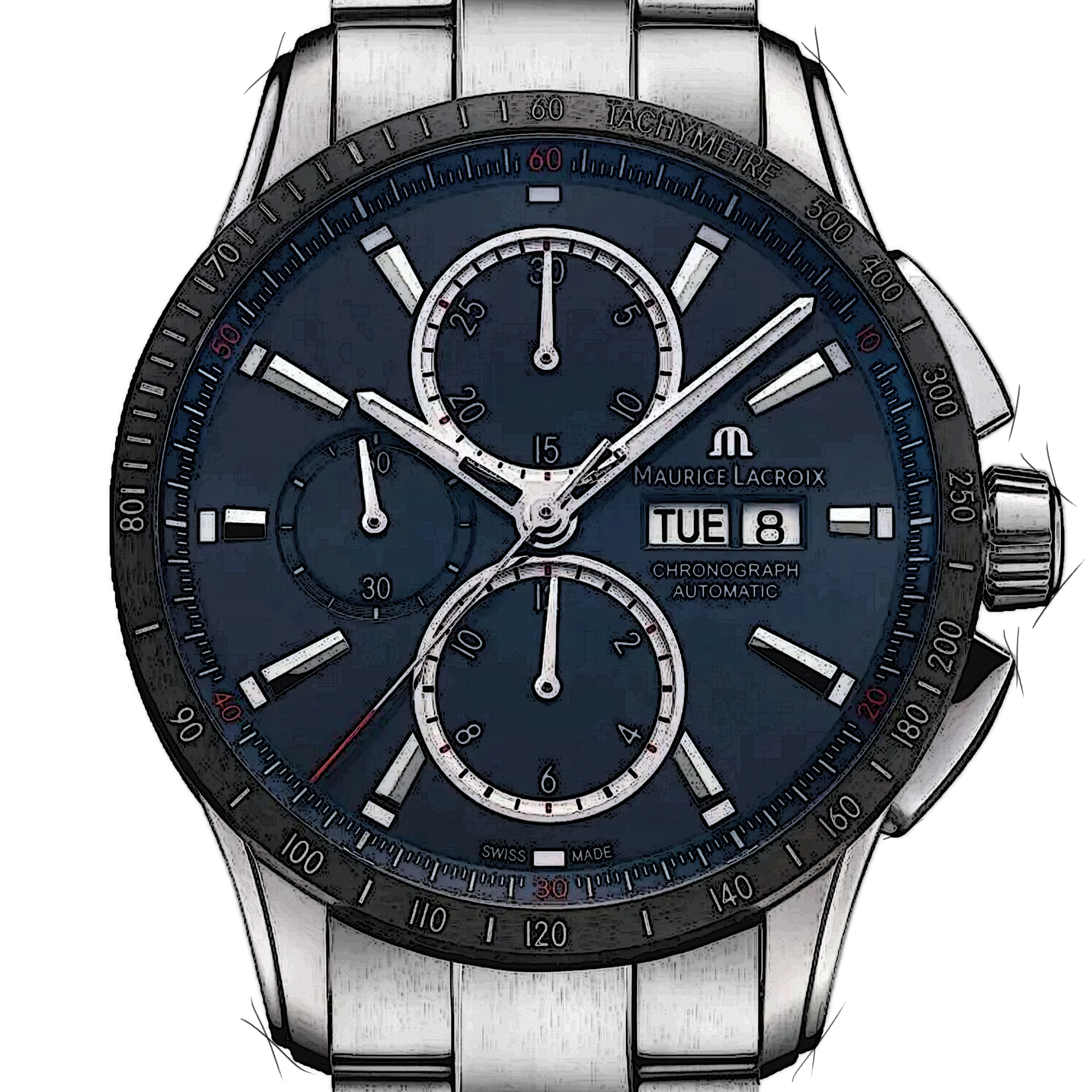 Maurice Lacroix Pontos PT6038-SSL22-430-1 in CHRONEXT Steel Stainless 