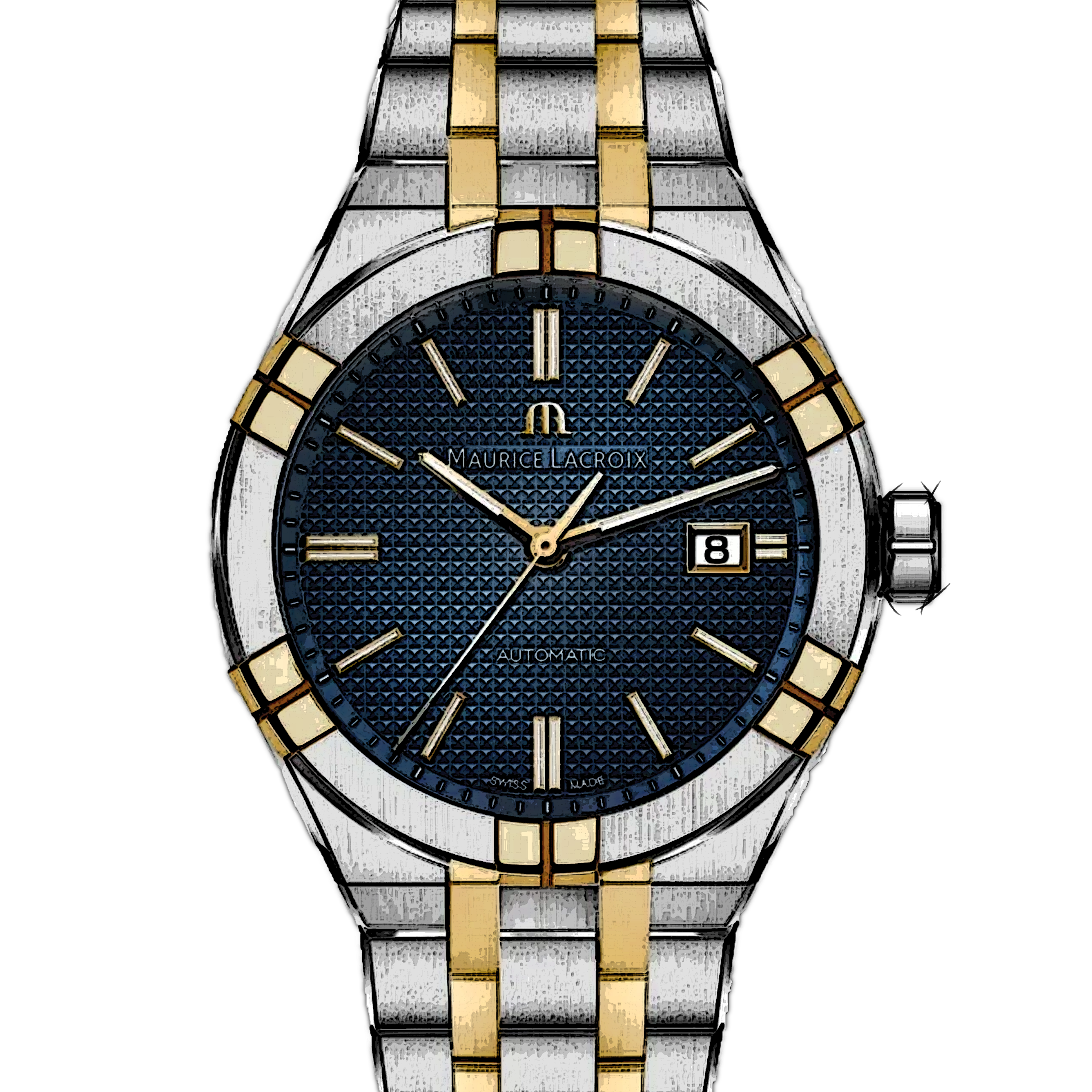 Maurice Lacroix Aikon AI6008-SY013-432-1 Stainless CHRONEXT in Gold Plated Steel 