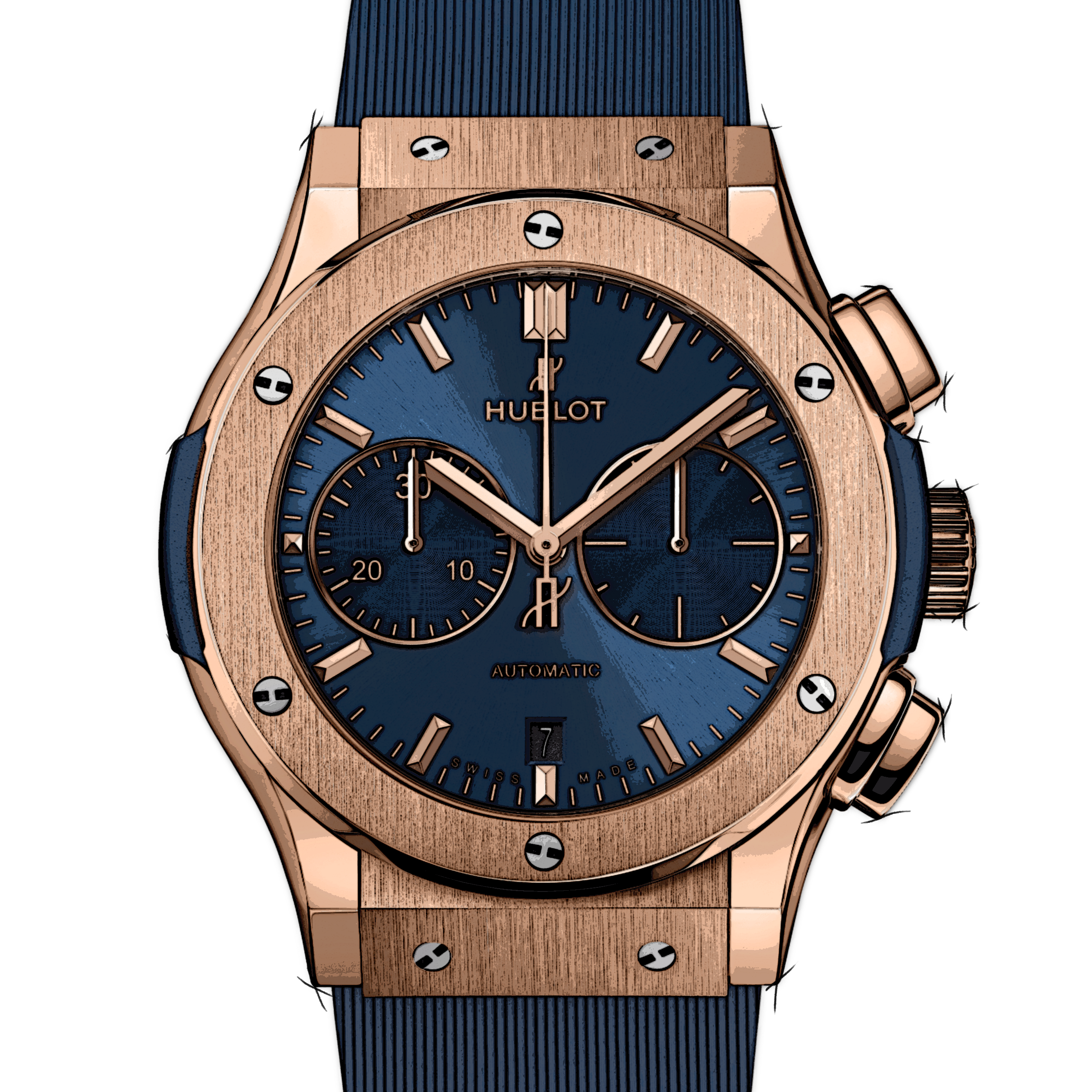 Hublot classic fusion hot sale gold blue