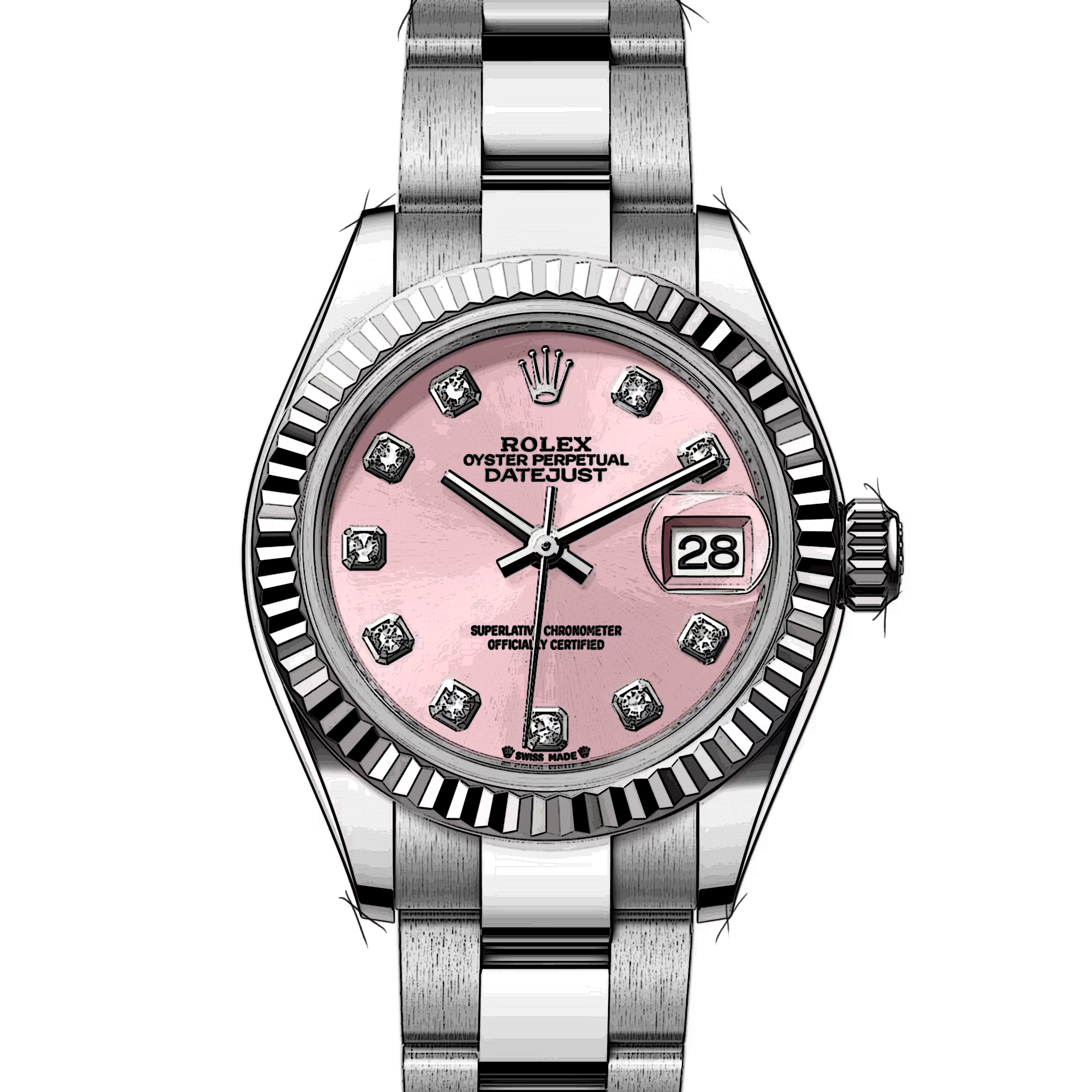 Rolex Lady-Datejust 279174 in Stainless Steel White Gold | CHRONEXT