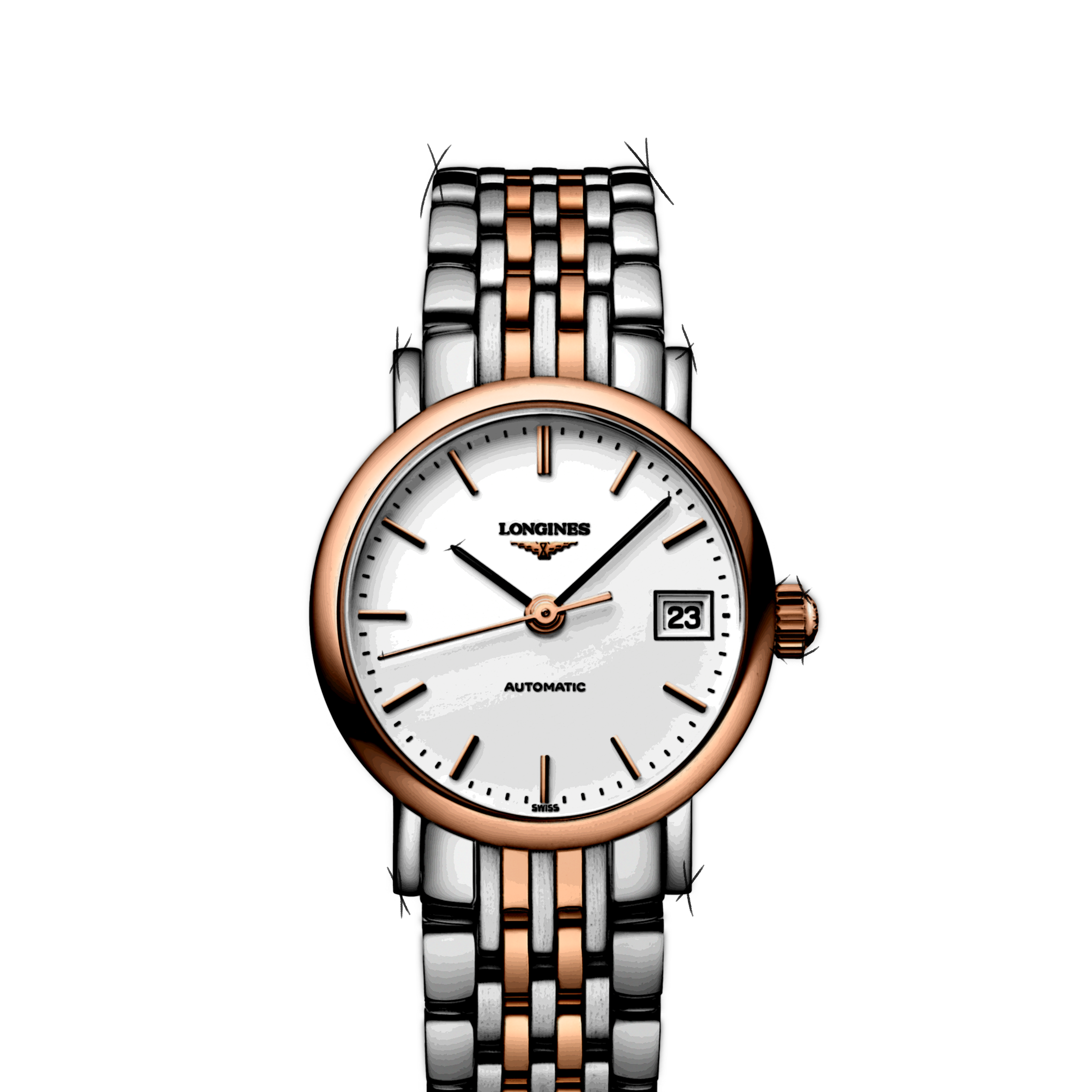 Longines Elegant L4.309.5.12.7 in Stainless Steel Rose Gold