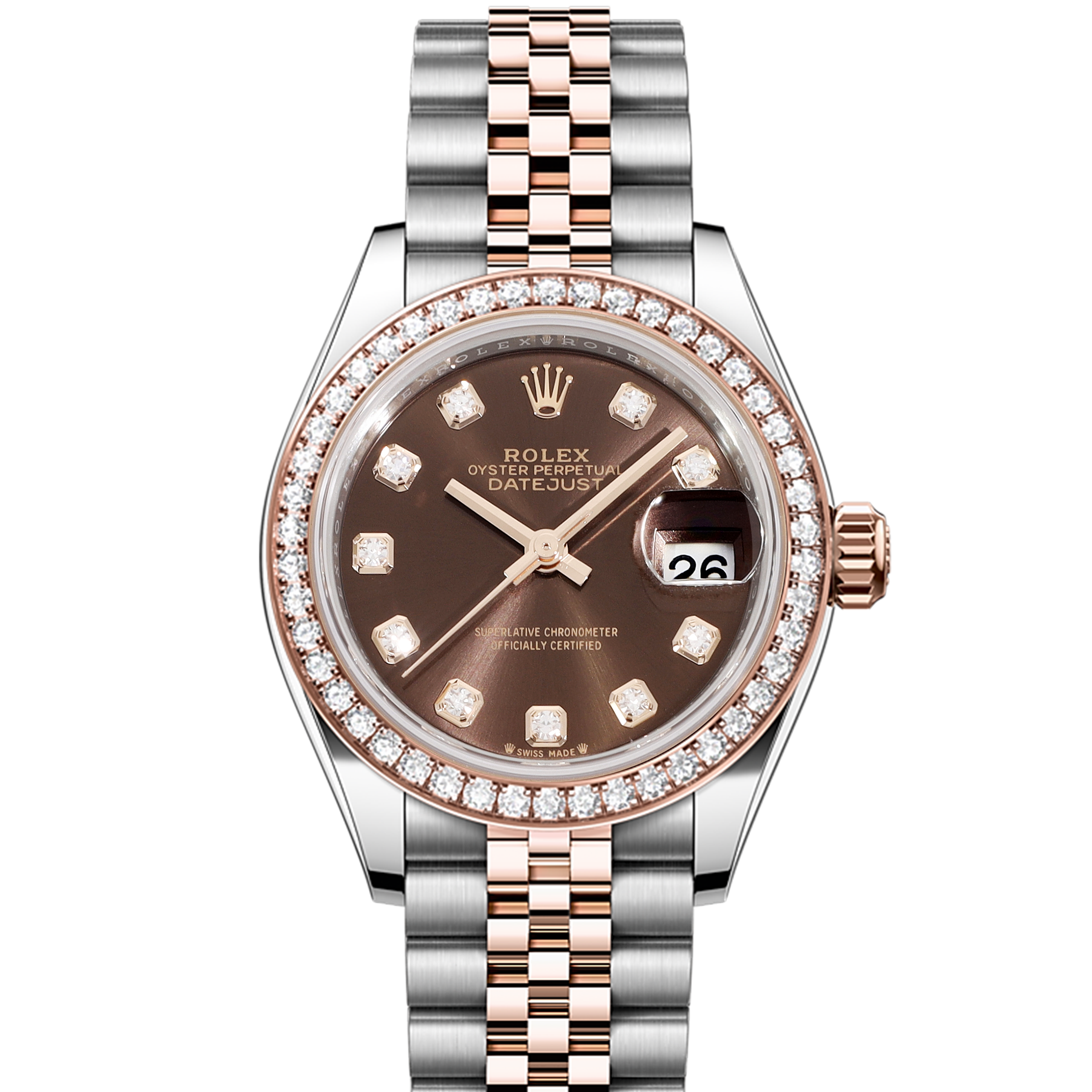 Rolex Lady-Datejust 279381RBR in Roestvrij staal roségoud | CHRONEXT