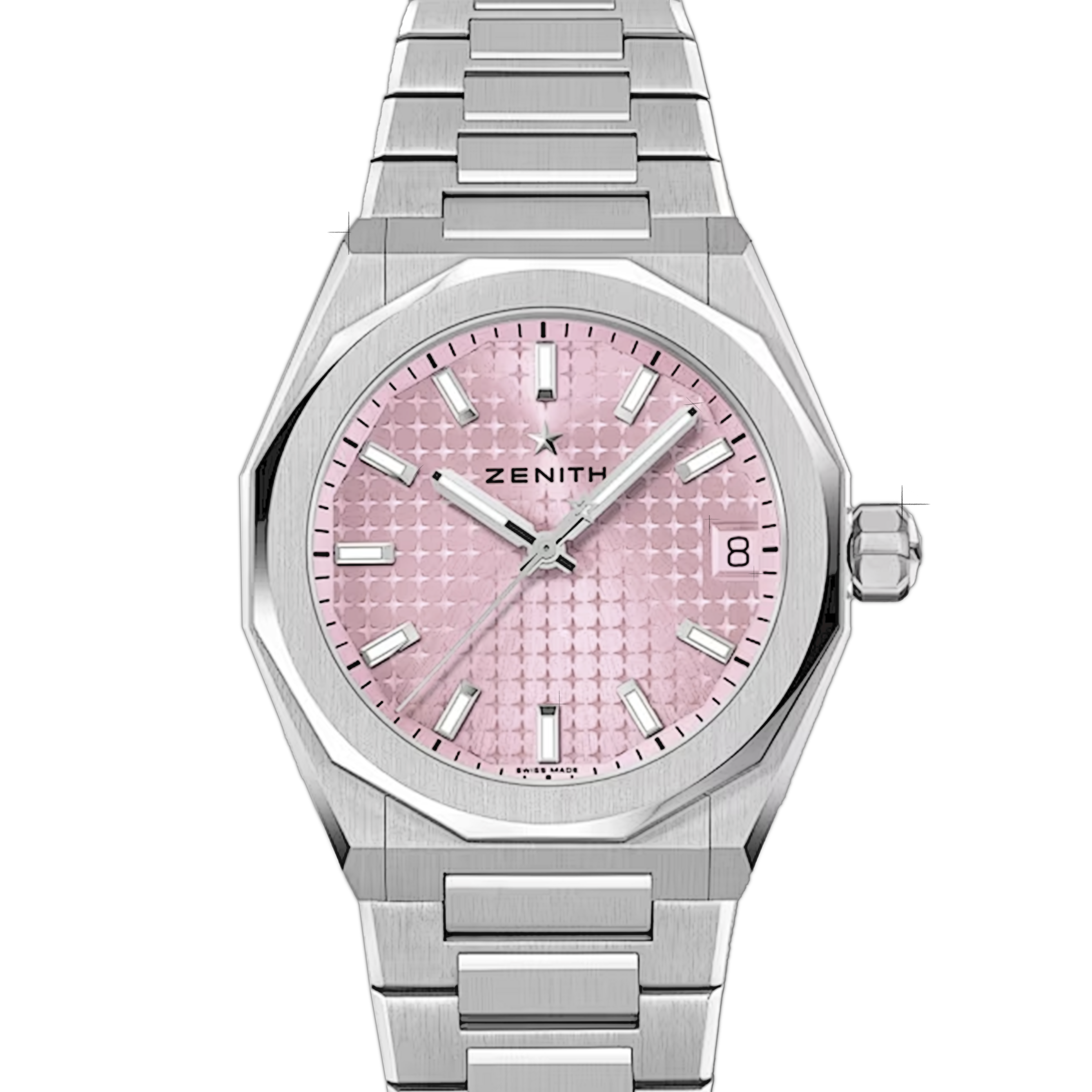 Zenith Defy Skyline Ladies Automatic Watch; Pink Dial; 36 mm Stainless Steel Bracelet 03.9400.670/18.I001