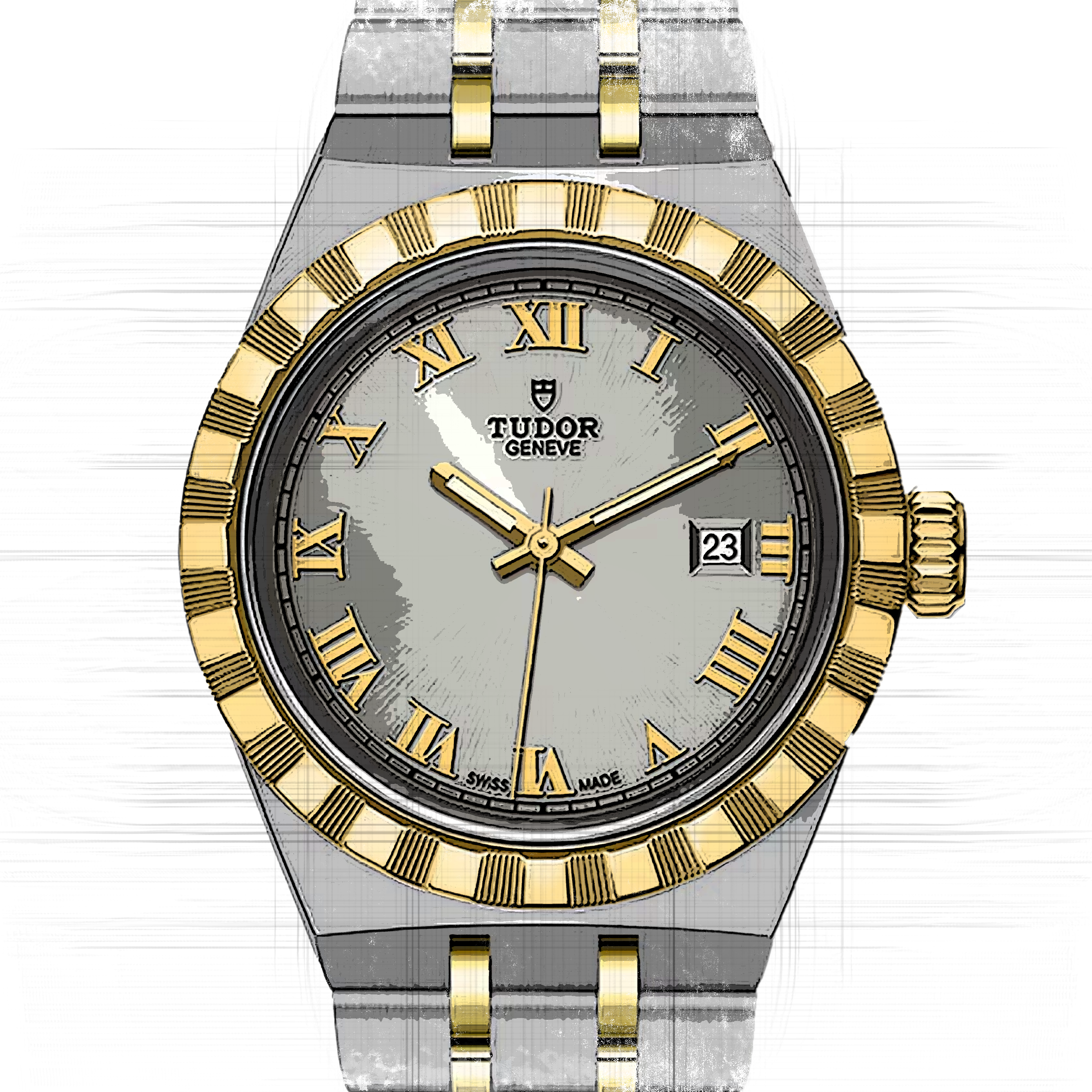 Tudor Royal 28303 in Acciaio inox oro giallo CHRONEXT