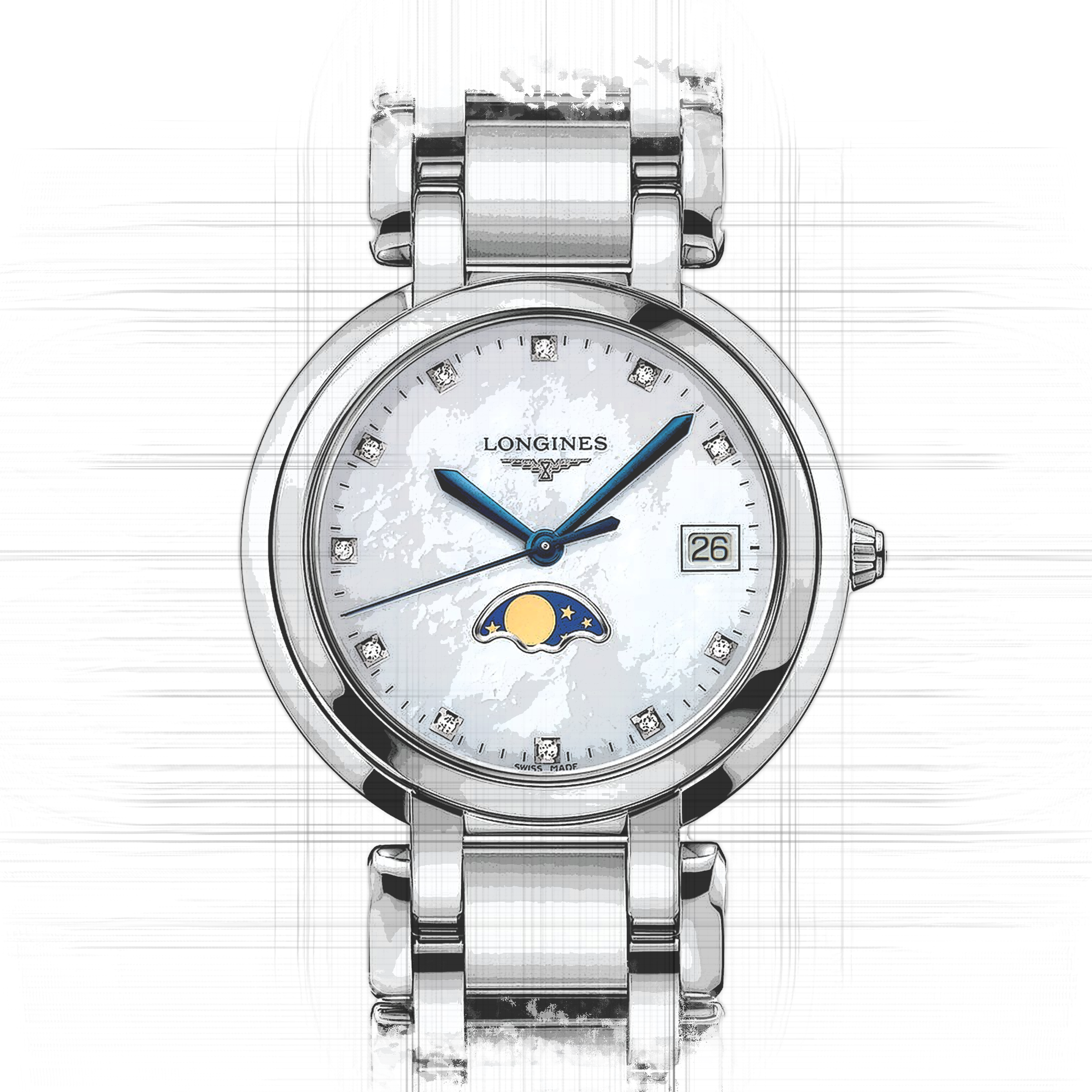 Longines PrimaLuna en Acier inoxydable CHRONEXT